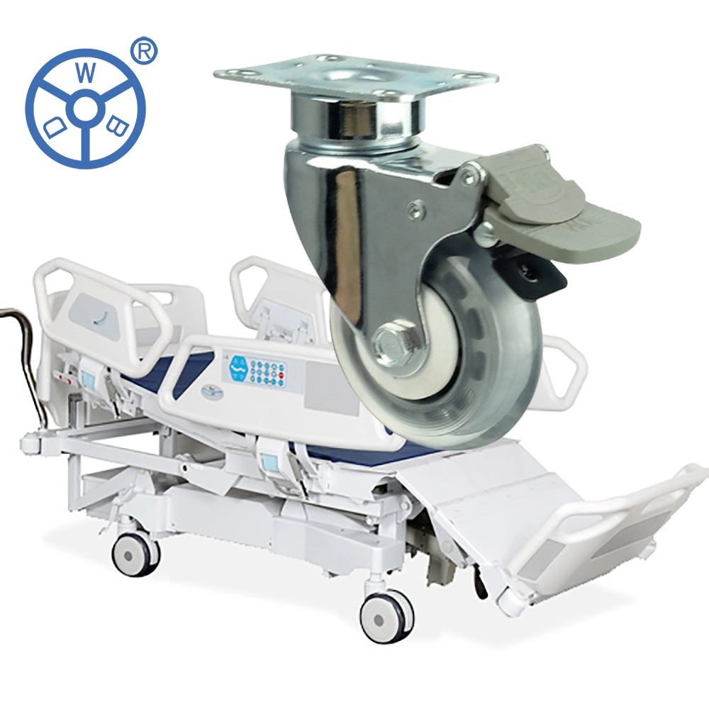 Wholesale 125mm TPR Pivoting Hospital Beds Wheels Medical Swivel Caster with Lock