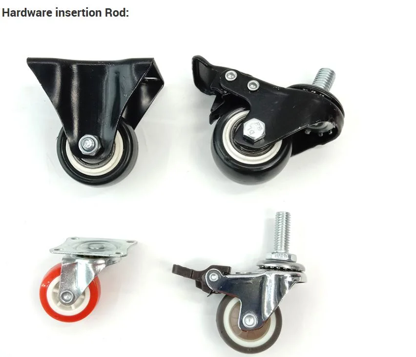 Light Duty Industrial Swivel Casters with Brake 2 Inch Red Balck Wheel