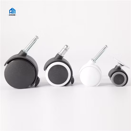 Белые/черные ролики для офисных стульев OEM с тормозом, без тормоза, ролик для мебели из ПП/нейлона